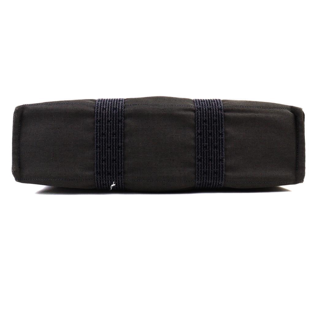 Great HERMES Tote Bag Her Line MM H Logo with Serie Buttons On Canvas Gray Women Used