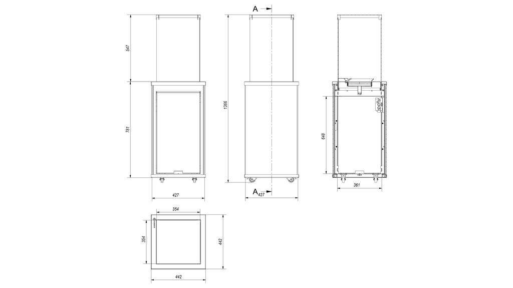 Patio gāzes sildītājs Patio Mini stikla panelis Balts manuāls 8,2 kW