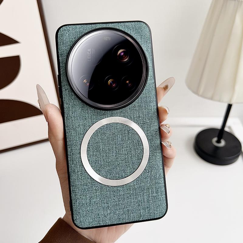 For Xiaomi 15 Ultra Case Drop-Proof TPU+Cloth Back Phone Cover Compatible with MagSafe