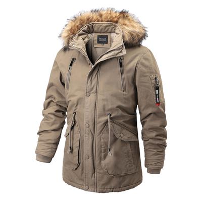 Abbigliamento da uomo in cotone nella sezione lunga ispessimento giacca di cotone invernale giacca con colletto in pelliccia
