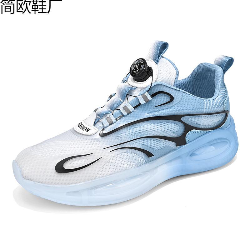 Men's Shoes Summer Rotating Button Mesh White Casual Sports Shoes Men's Breathable New Gas
