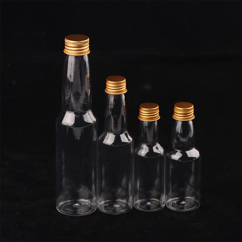 Plastové lahve na lihoviny Mini lahvičky na likér Mini plastová láhev na alkohol s uzávěrem Láhev na mléko Průhledná láhev na nápoje