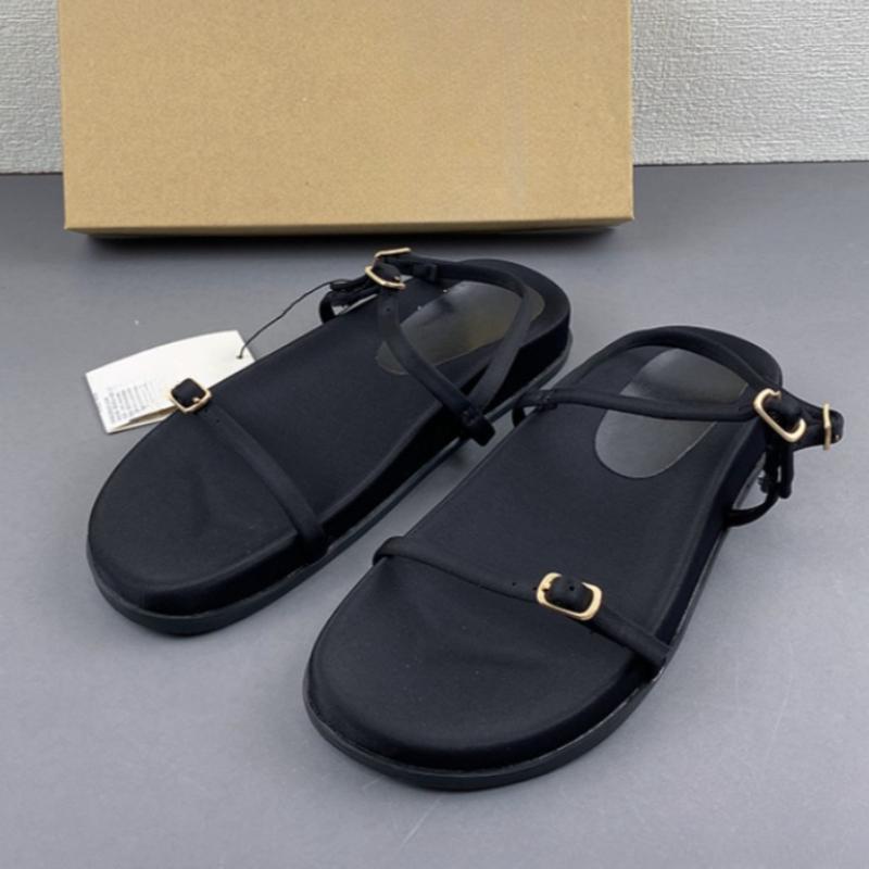 Fashion Women Flat Sandals Black Thin Straps 2025 Summer Comfortable Footwear New Design Casual Platform Ladies Beach Shoes Wholesale