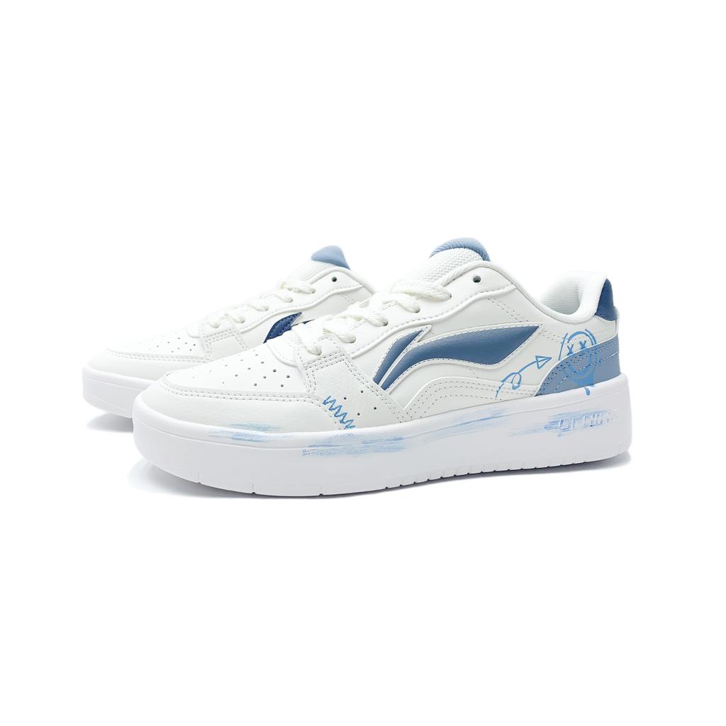 Li Ning Sycee 2 Slip Resistant Cushioning Abrasion Resistant Low top Skateboard Shoes Men's White Blue AGCT339-4(Team188-)