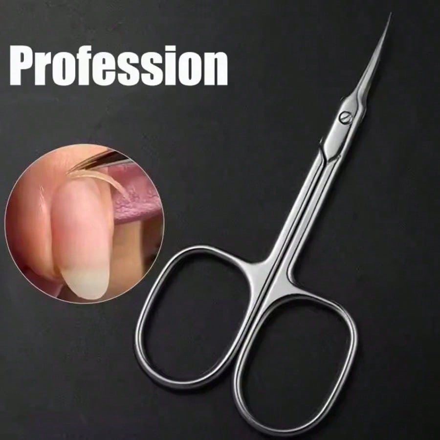 Portable Stainless Steel Keratin Scissors, A Multifunctional Small Scissors With Curved Stainless Steel Blades And Pointed Tips Silver