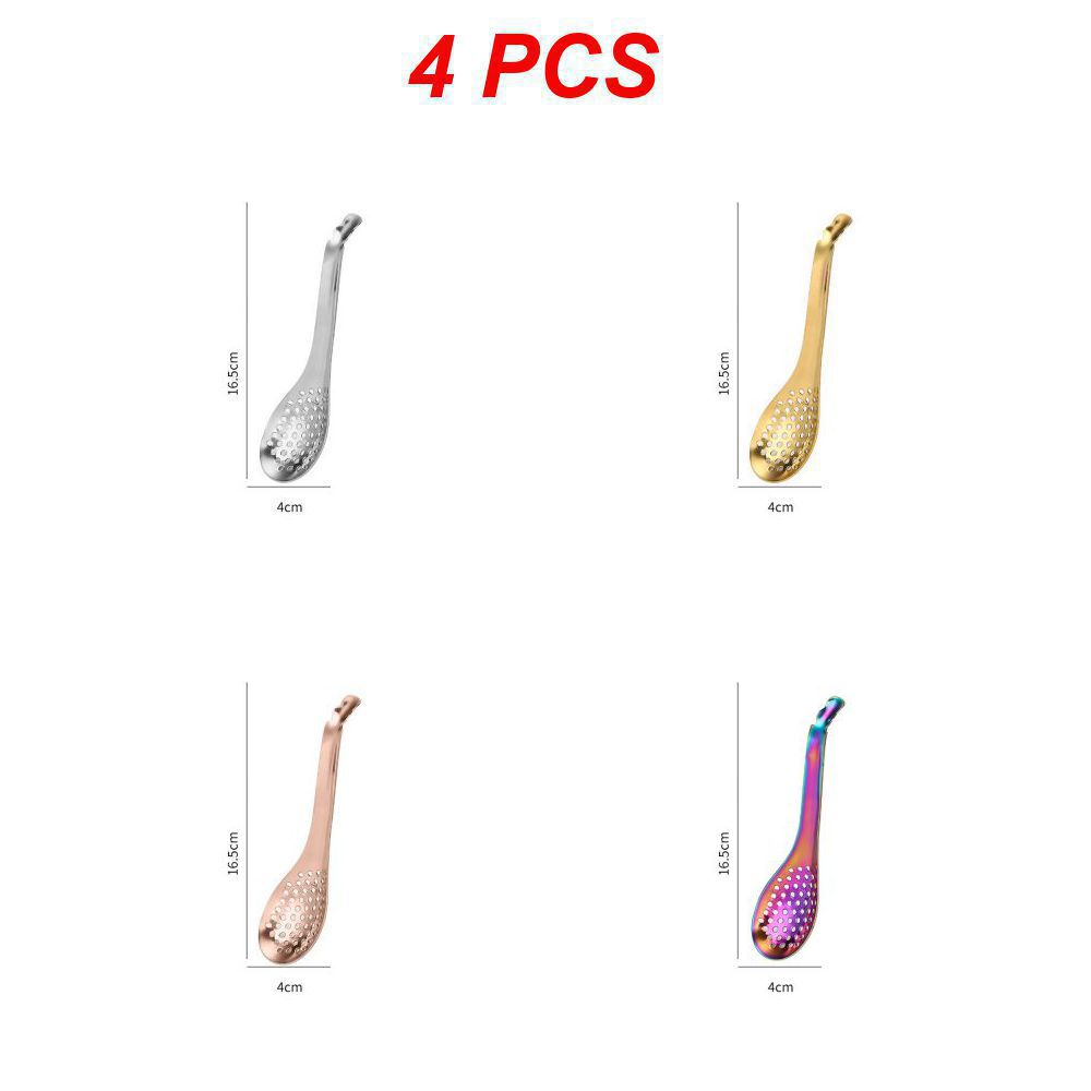 Stainless Steel Perforated Kitchen Spoon Molecular Cooking Caviar Colander Filter Kitchen Hot Pot Colander Cooking Spoon