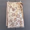Autumn and winter new peony flower print scarf women's retro contrasting color imitation cashmere thickened warm fringed shawl