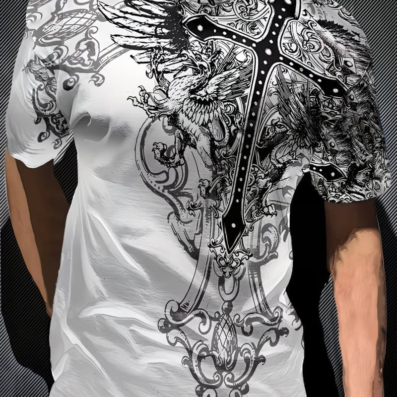 

Round neck short-sleeved T-shirt top, comfortable and breathable fabric, casual and sports style S