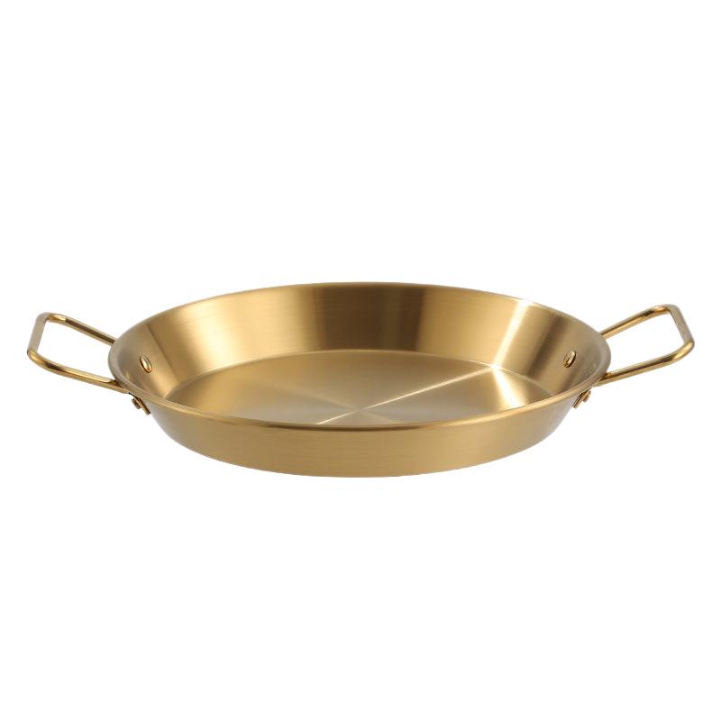 Gold Stainless Steel Double Ear Seafood and Pasta Plate