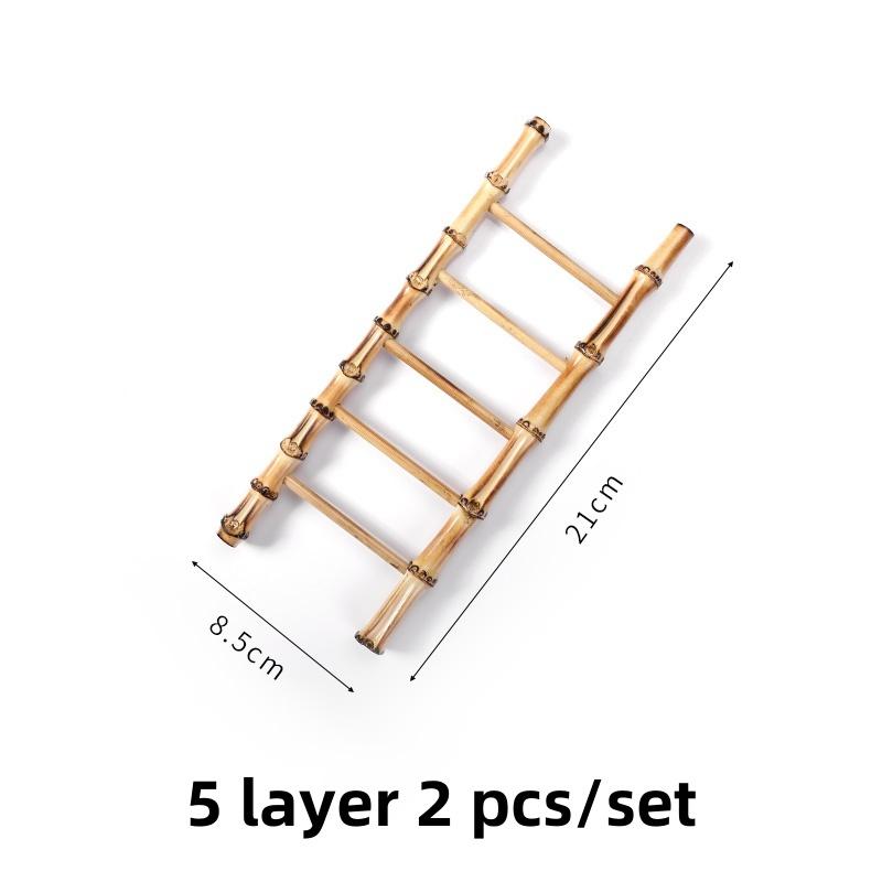 

Sashime sushi seafood plate decoration bamboo ladder creative hotel cold dishes embellishment artistic conception ornaments