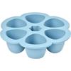 BEABA Premium Quality Silicone Multipots, Thermal Resistance, Airtight Lid, Made In Italy, 6x90 Ml Blue