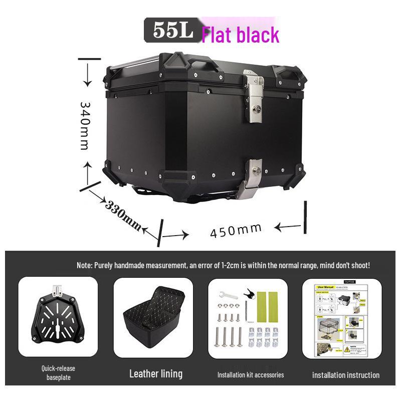 Quick-Release Waterproof Motorcycle Aluminum Tail & Side Boxes (28L-100L)
