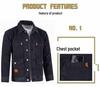 Men's Windproof Velvet-Lined Denim Coat - Warm, Wear-Resistant, Loose-Fit for Winter