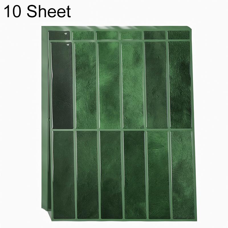 

10 шт./набор Форма настенной плитки Сделай сам Гладкий Отклеивающийся Домашний декор Водонепроницаемые Обои Маслостойкие Самоклеящиеся Удобные 29x23см зелёный