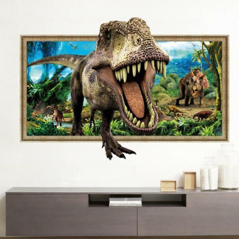 

Наклейка на стену 60x90см Динозавр Юрский Декор Детская Детская Украшение Комнаты