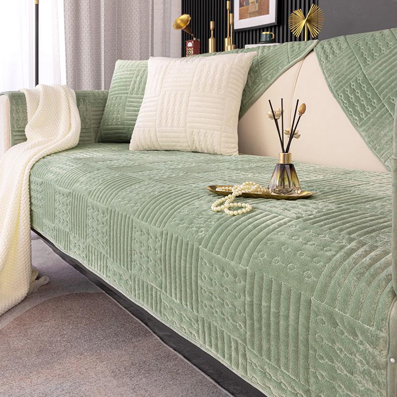 New Sofa Cushion Simple Modern Non-Slip Thickened Fleece Cushion Living Room Sofa Slipcover Cover Cloth