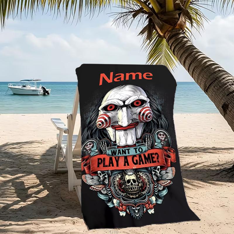 Customizable Personalized Beach Towels Billy the Puppet Themed designs.Suitable for the Beach, Yoga, Sports;ideal As Beach Accessories