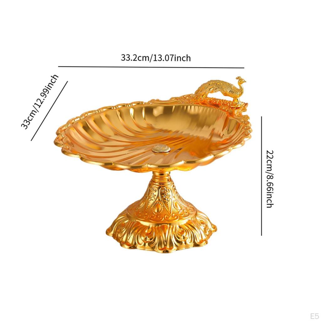 Decorative Pedestal Fruit Plate Bowl Footed Metal for Kitchen Restaurant