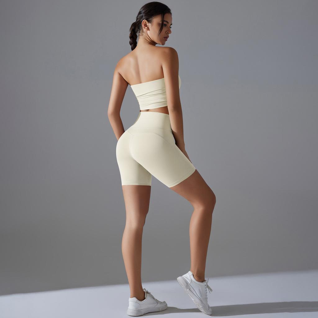 Nessaj Gym Workout Clothes Women Yoga Sportswear Peach Hip Shorts Outfit Shockproof Fitness Bra Fitness Set