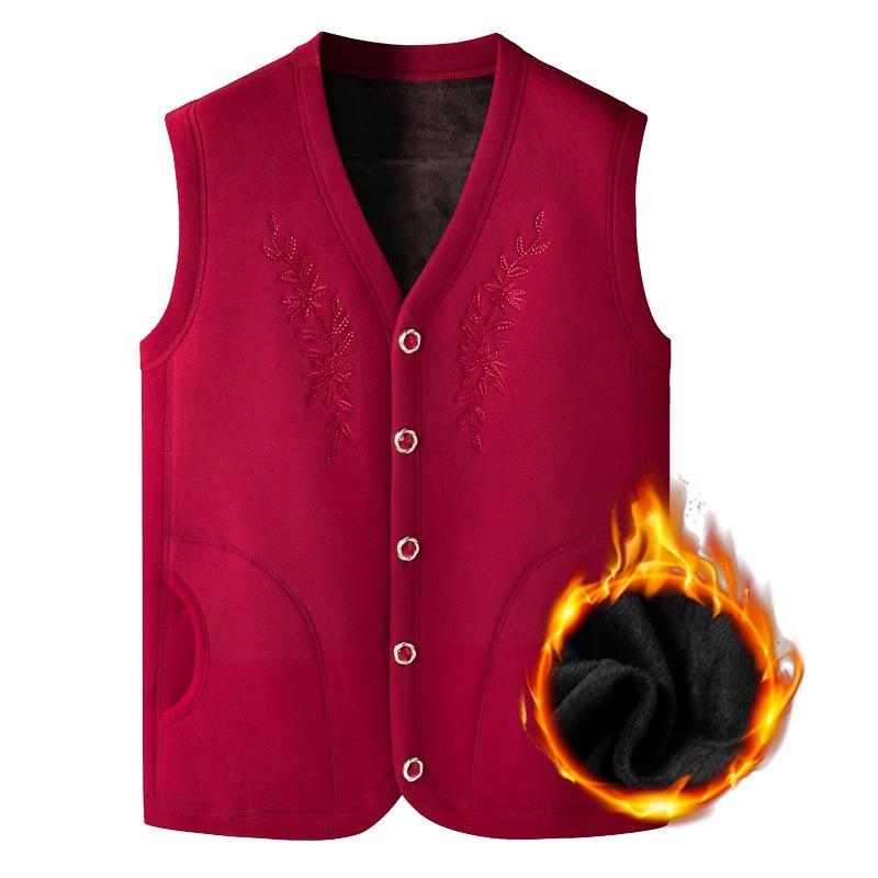 Herbst und Winter Samt verdickte Weste Jahreskleidung Thermoweste Ehefrau Jacke