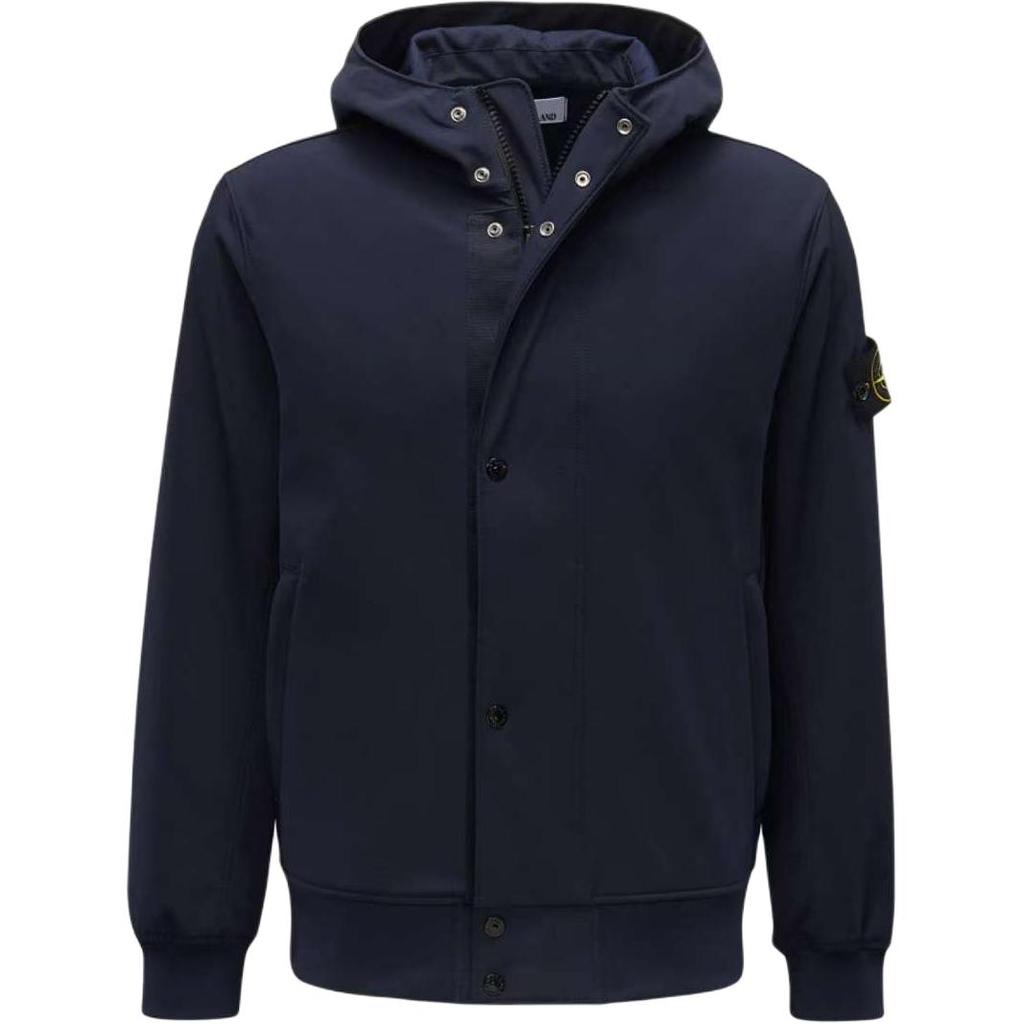 Stone Island Ss25 Soft Shell Solid Color Casual Hooded Long Sleeve Windproof Waterproof Breathable Jacket Men jackets K1S154100090S0A22-V0020