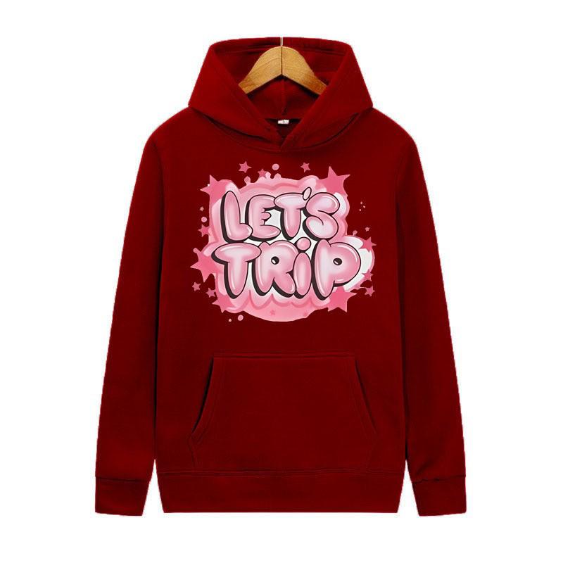 Unisex Kapuzenpullover mit Cartoon-Muster – Fleece, Mehrfarbig, Herbst/Winter Schwarzer Hoodie