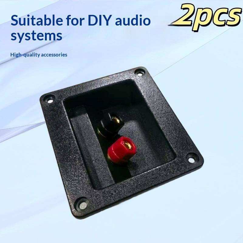 2PCS 2 Way Speaker Junction Box Black Square Screw Subwoofer Plug for Stage Audio Equipment DIY Replacement Parts