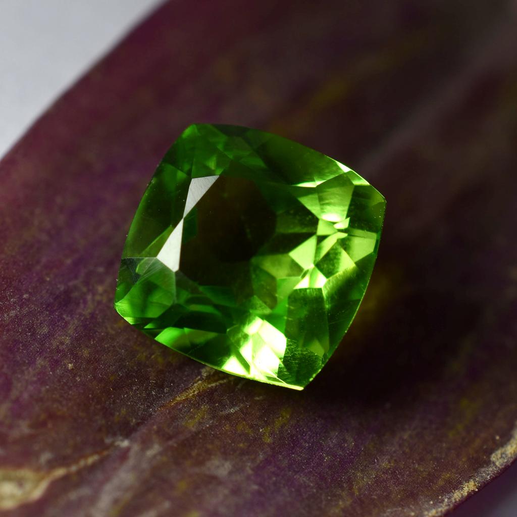 9.85 Ct Natural Peridot Green Square Cushion Cut Loose Gemstone