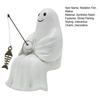 Halloween Sculpture Synthetic Resin Skeleton Fisherman Statue Mini Ghost Fishing Pond Garden Decoration