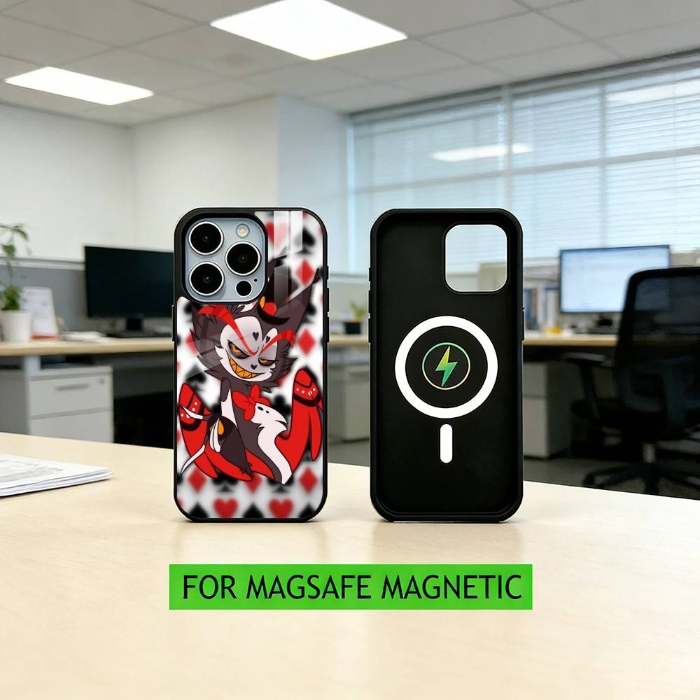 

Hazbin Hotel Husk Phone Case For iPhone17,16,15,14,13,12,11 Plus,Pro Magnetic with Magsafe Wireless Charging iPhone15
