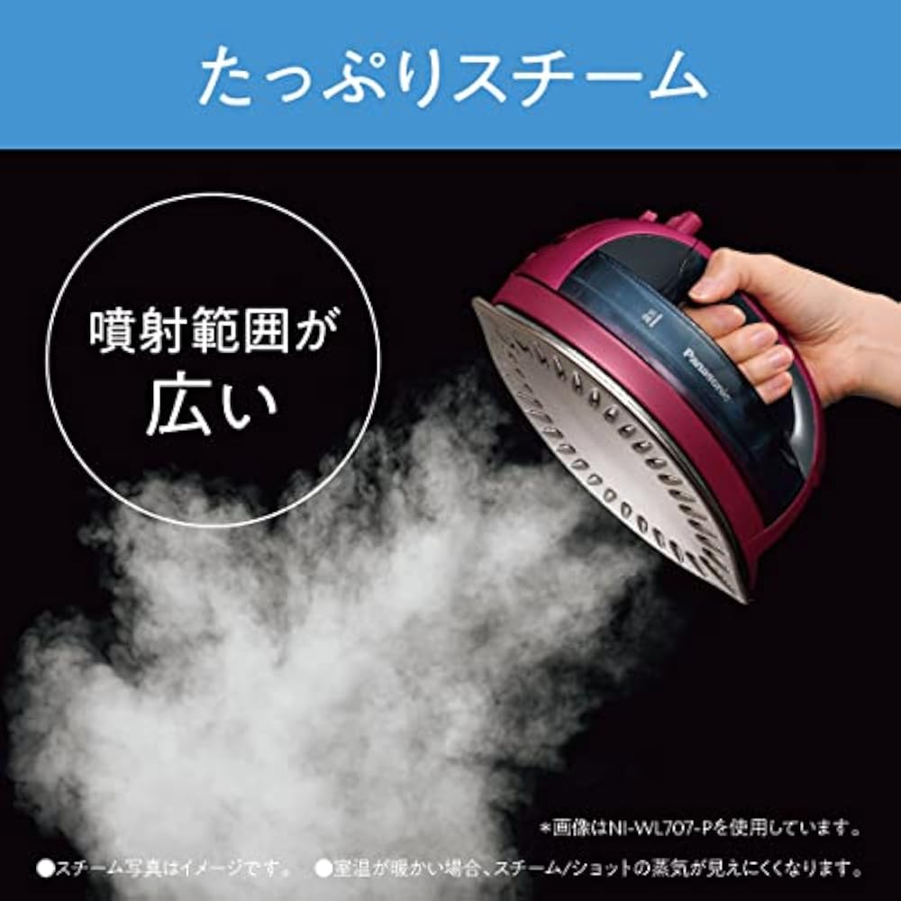 Panasonic NI-WL707-P Cordless Steam W Head Iron Pink