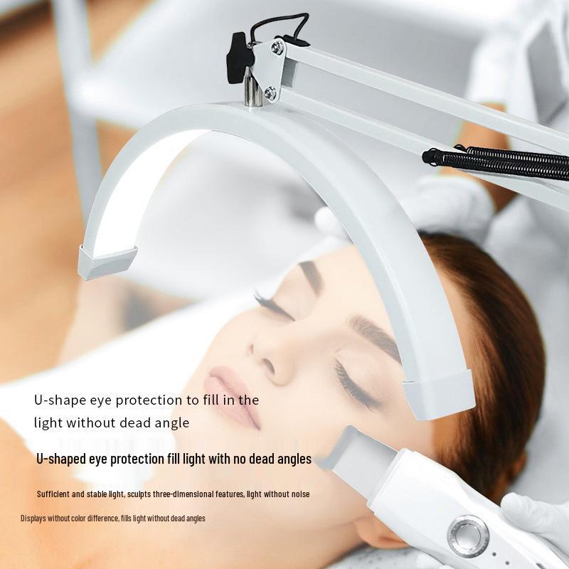 16" Half-Moon U-Shaped LED Clip-On Stand: Eye Protection & Permanent Makeup Fill Light.