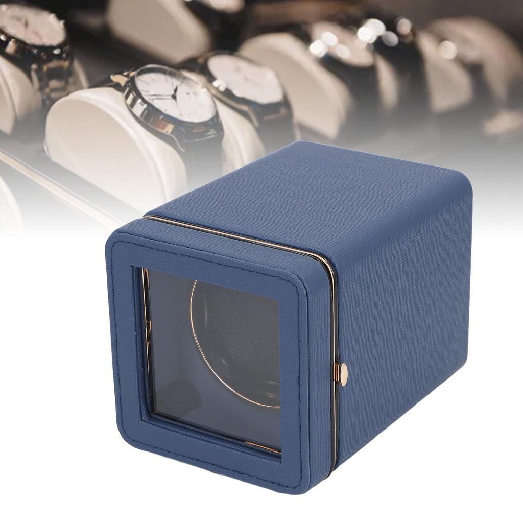 Single Watch Winder 5 Rotating Modes PU Lther Automatic Watch Winder Box with Light USB Type C Power Supply