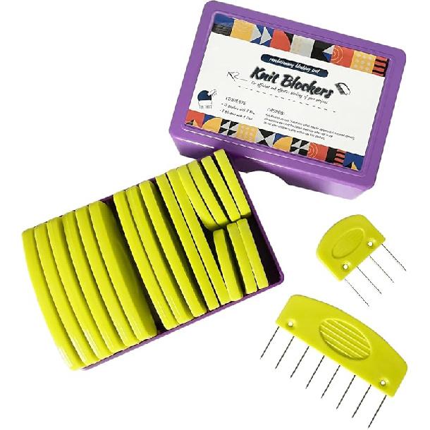 20Pcs Knit Blockers Pins Kit, Knit Blocking Combs for Crochet Knitting Blocking Board Mats, Crochet Blocking Pins for Crochet Projects Sewing Lace