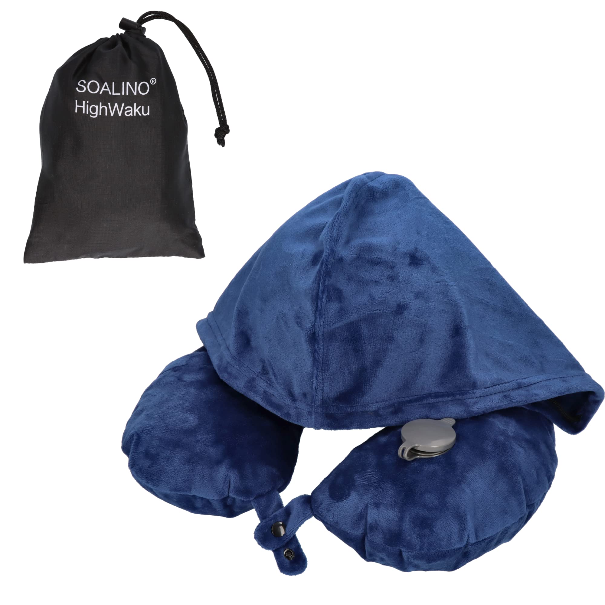 

SOALINO Капюшон Надувная подушка для шеи для сна Самолет Шея Путешествия Кристалл Сон Воздушная подушка Товары для предотвращения катастроф Подушка, Подушка, Компактная, Подушка, Подушка, синий