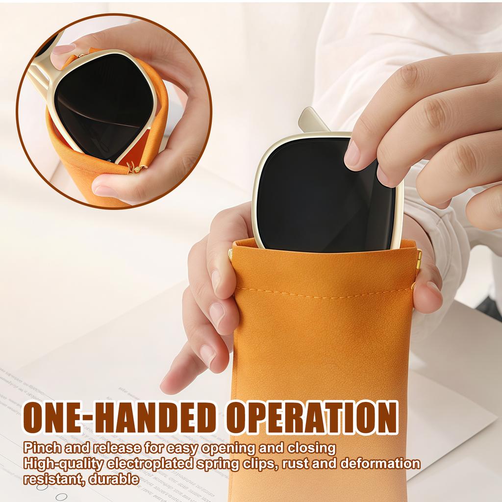 Sunglasseses Case PU Carrying Case Glasses Holder Reading Glasses Case For Women Easy Opening Lip Pouch