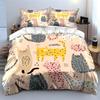 Cartoon Cat Themed Bedroom Set Soft Comfortable Duvet Cover Bedding Set Included 1*Duvet Cover & 2*Pillowcases, Gift