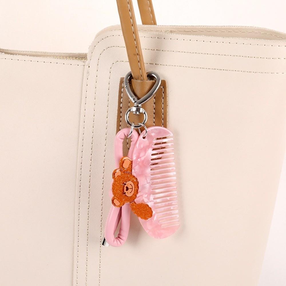 Mit Schlüsselanhänger Make-up Kamm Cartoon Frisierkämme Tragbarer Acetat Kamm Anhänger Haushalt