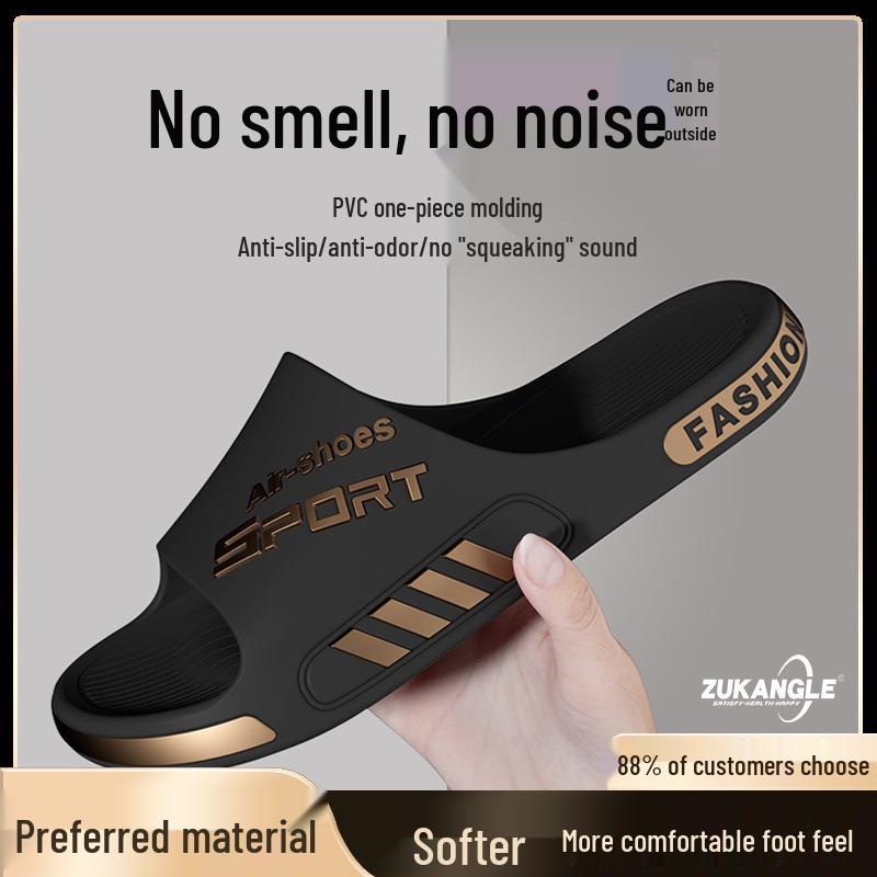 Men's Thick-Soled Non-Slip Slippers - Wear-Resistant & Trendy for Indoor/Outdoor Use
