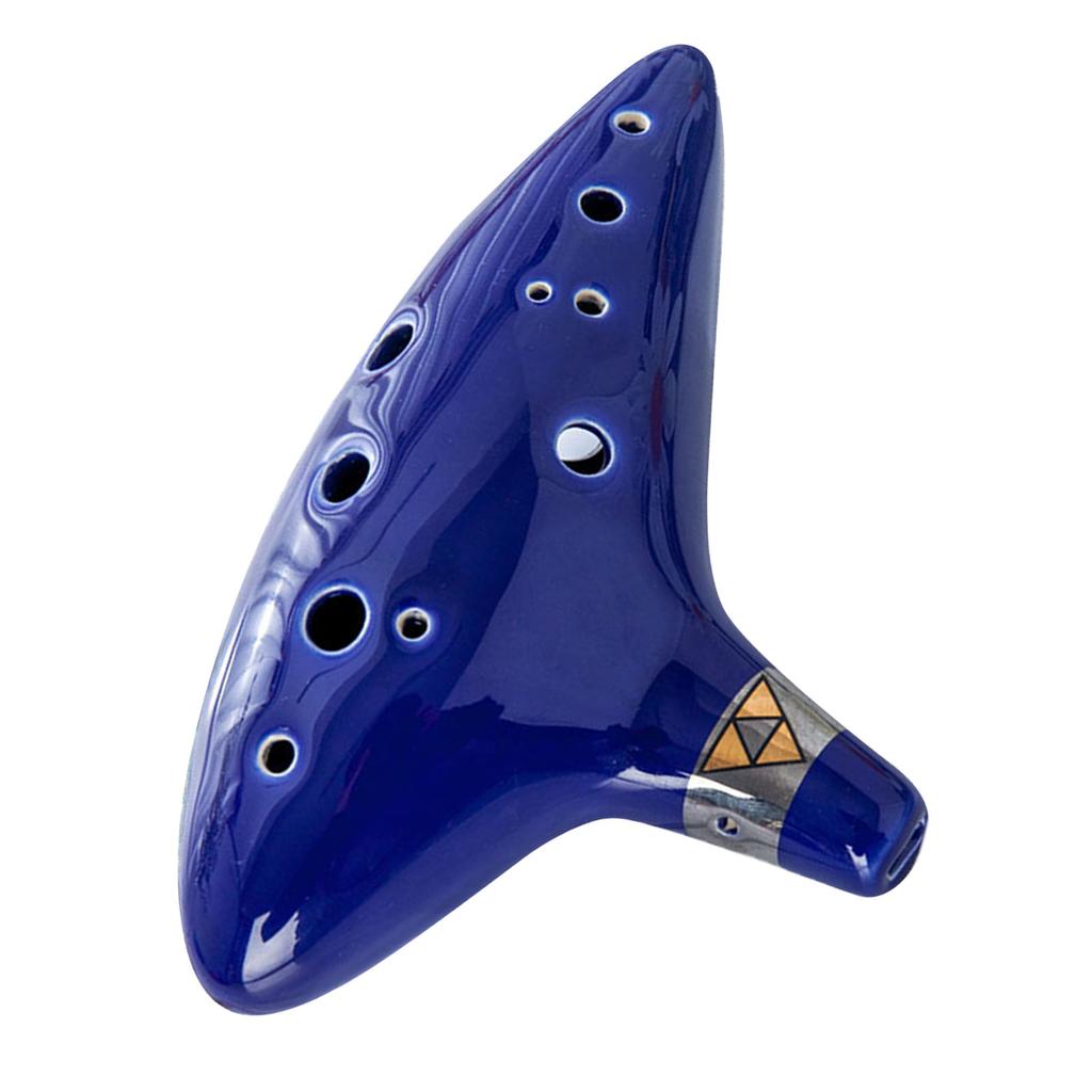 12 Holes Alto C Ocarina Ceramic Ocarina with Lanyard Handrest Mini Wind Instrument for Beginners