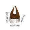 Vintage Fringe Hobo Bag Women Tassel Shoulder Bag Large Retro Tote Handbags Hippie Armpit Bag Western Cowgirl Underarm Pouch