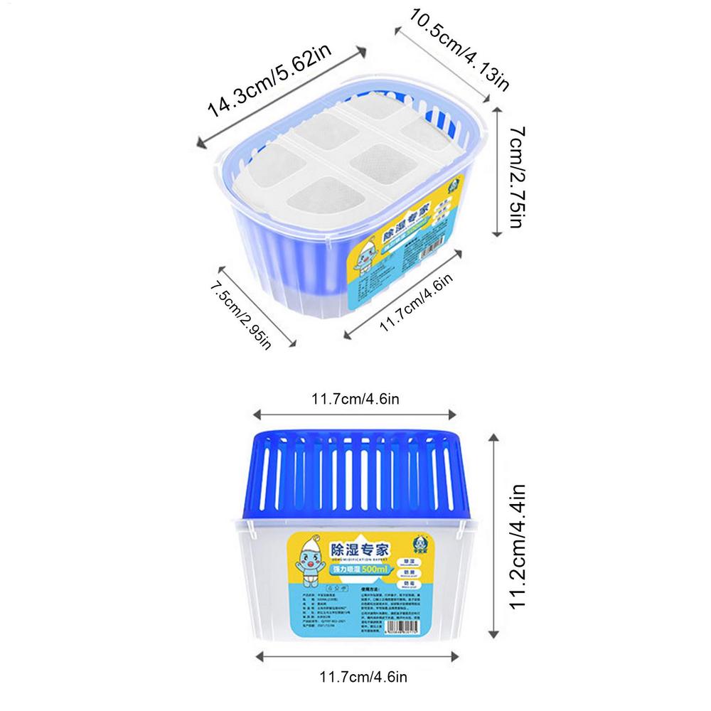 

500ml Dehumidifier Box Reusable Moisture Remover Box Rainy Season Air Purifier Indoor Closet Humidity Control Box For Room белый