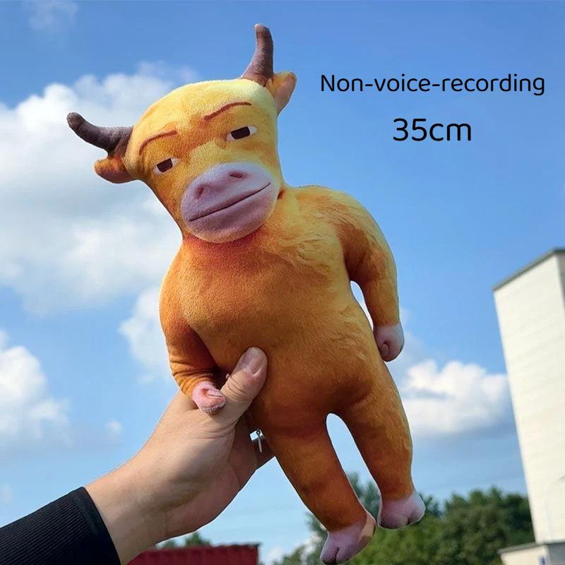 1Pcs Funny Meme Figure Doll Abstract Cow Keyrings Hot Anime Niu Lai Keychains Bag Pendants Halloween Cosplay Props Party Favor