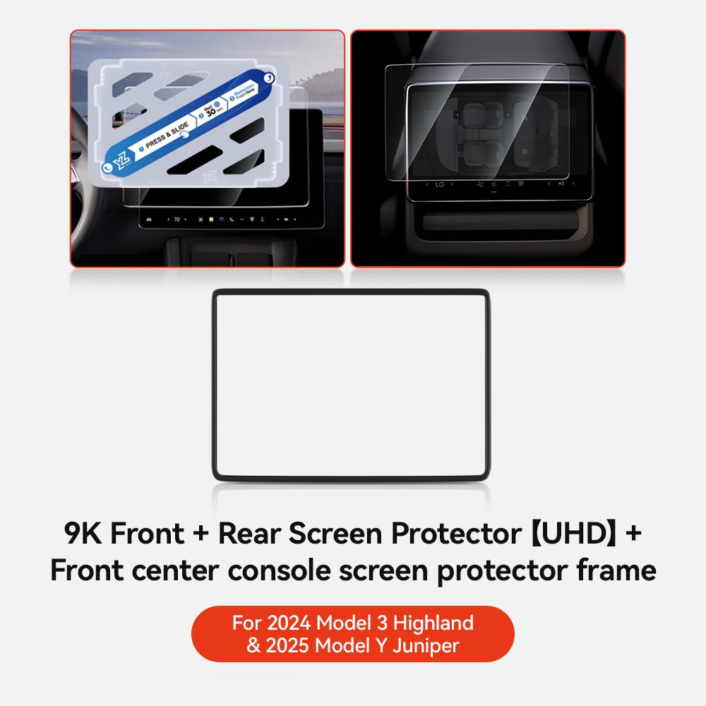 YZ Tempered Glass Film Protector For Tesla Model Y Juniper  Model 3 Highland 2025 2025 Rear Row Center Control Screen Protective