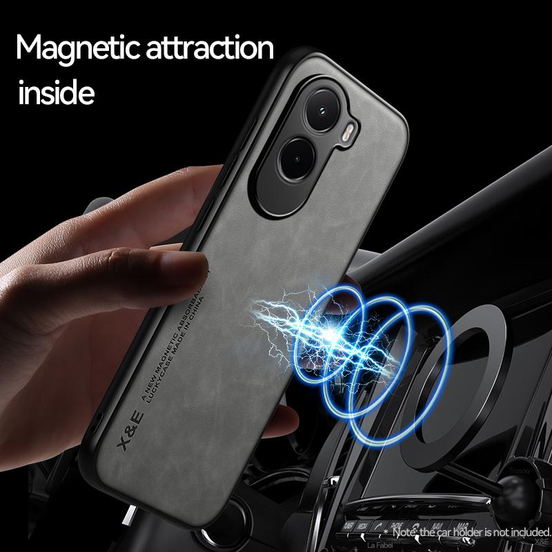For POCO M7 Magnetic Wear-Resistant Lenses All-Pack Sheepskin Anti-Drop Anti-Fingerprint Phone Case
