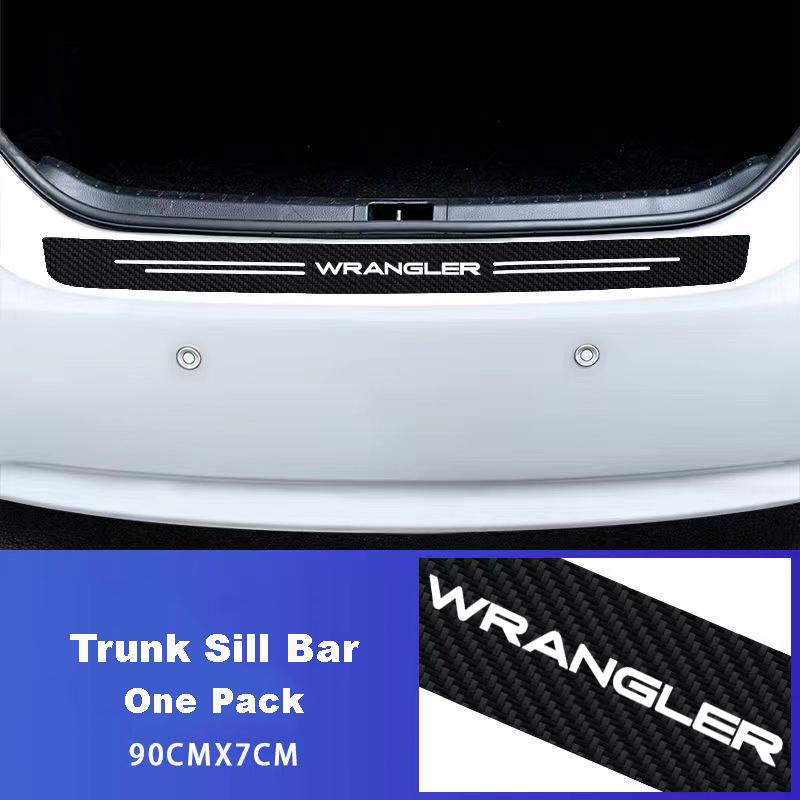 Carbon Fiber Car Door Sill Protector Trunk Bumper Pedal Anti Scratch Waterproof Decal Stickers For Jeep Wrangler JK TJ YJ SJ