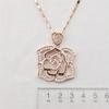 Atria [Dongsuwon NC] Lovely Pink Rose Necklace with a Luxurious and Brilliant Feel JTONEFR002