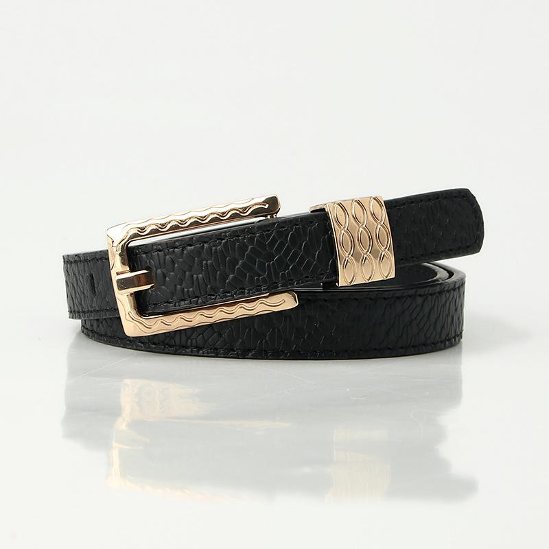Summer New Simple and Versatile Dopamine Accessories for Women's Thin Belt Retro Fashionable Pin Buckle Pattern Decorative Belt