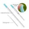 304 Stainless Steel Reusable Drinking Straws Portable Metal Straws with Case Pocket Drinking Straws with Cleaning Brush for Home