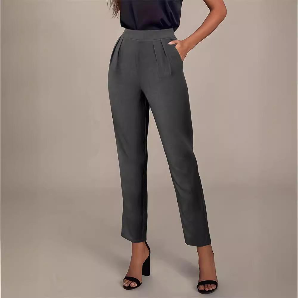 Pants Elegant Versatile Elastic Waist Elastic Pocket Suit Pants Women s Commuter Casual Pants Women s Pants S